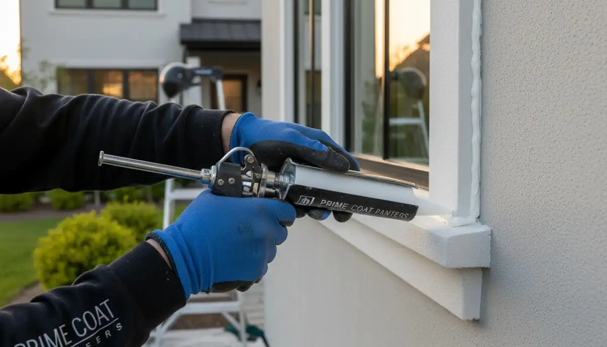 Professional caulking and sealing on Kissimmee FL home exterior for weatherproof protection
