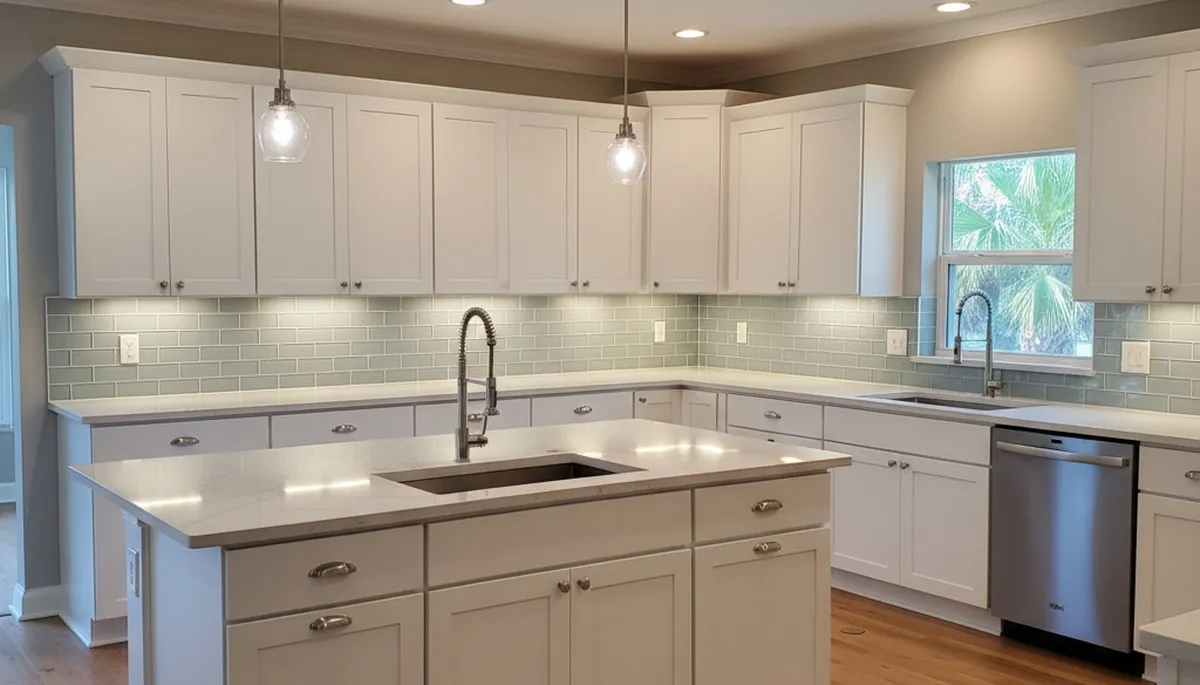 Finished kitchen cabinet refinishing by house painters in Kissimmee, FL with smooth modern finishes