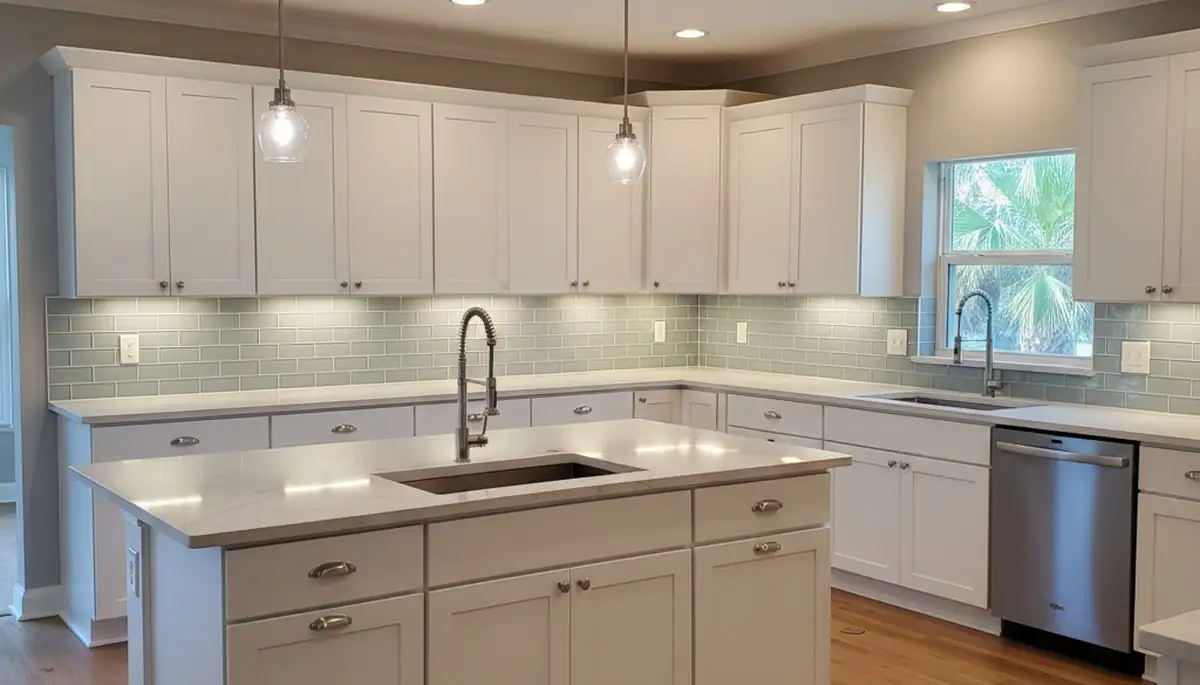Finished kitchen cabinet refinishing by house painters in Kissimmee, FL with smooth modern finishes