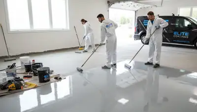 Professional epoxy garage floor coating in Kissimmee FL for durable, smooth, easy-clean surfaces