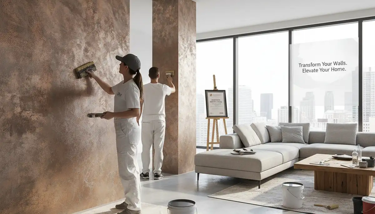 Professional faux painting and decorative wall finishes in Kissimmee, FL home interior