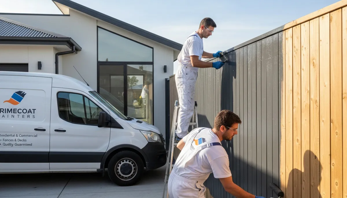 Professional fence painting service in Kissimmee, FL protecting wood from Florida sun and humidity