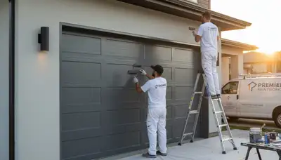 Professional garage door painting in Kissimmee FL enhancing curb appeal with weather-resistant finishes