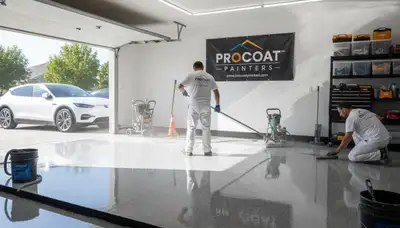Professional epoxy garage floor coating in Kissimmee FL with durable, glossy finish for homes