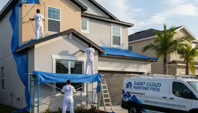 Professional house painters enhancing home exterior in Kissimmee, FL
