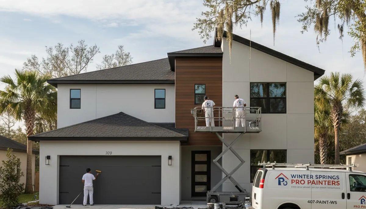 Professional house painters improving home exterior finish in Kissimmee, FL