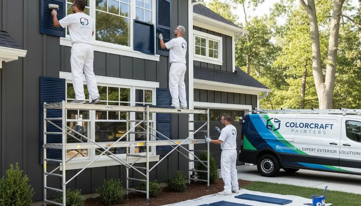 Professional shutter painting and refinishing on a Kissimmee, FL home exterior