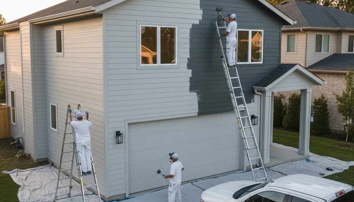 Professional siding painting on a Kissimmee, FL home by expert local house painters