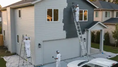 Professional siding painting on a Kissimmee, FL home by expert local house painters