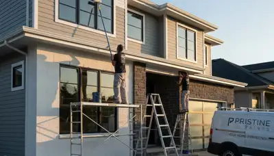 Professional trim and fascia painting on a Kissimmee FL home exterior by expert house painters