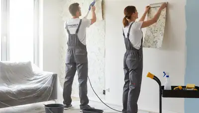 Professional wallpaper removal service in Kissimmee, FL with clean surface prep and expert painters